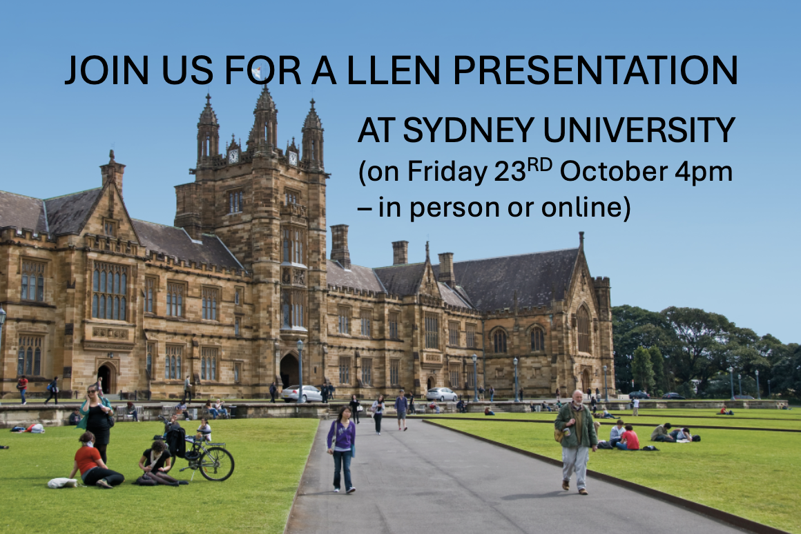 Join us for a LLEN presentation at Sydney University