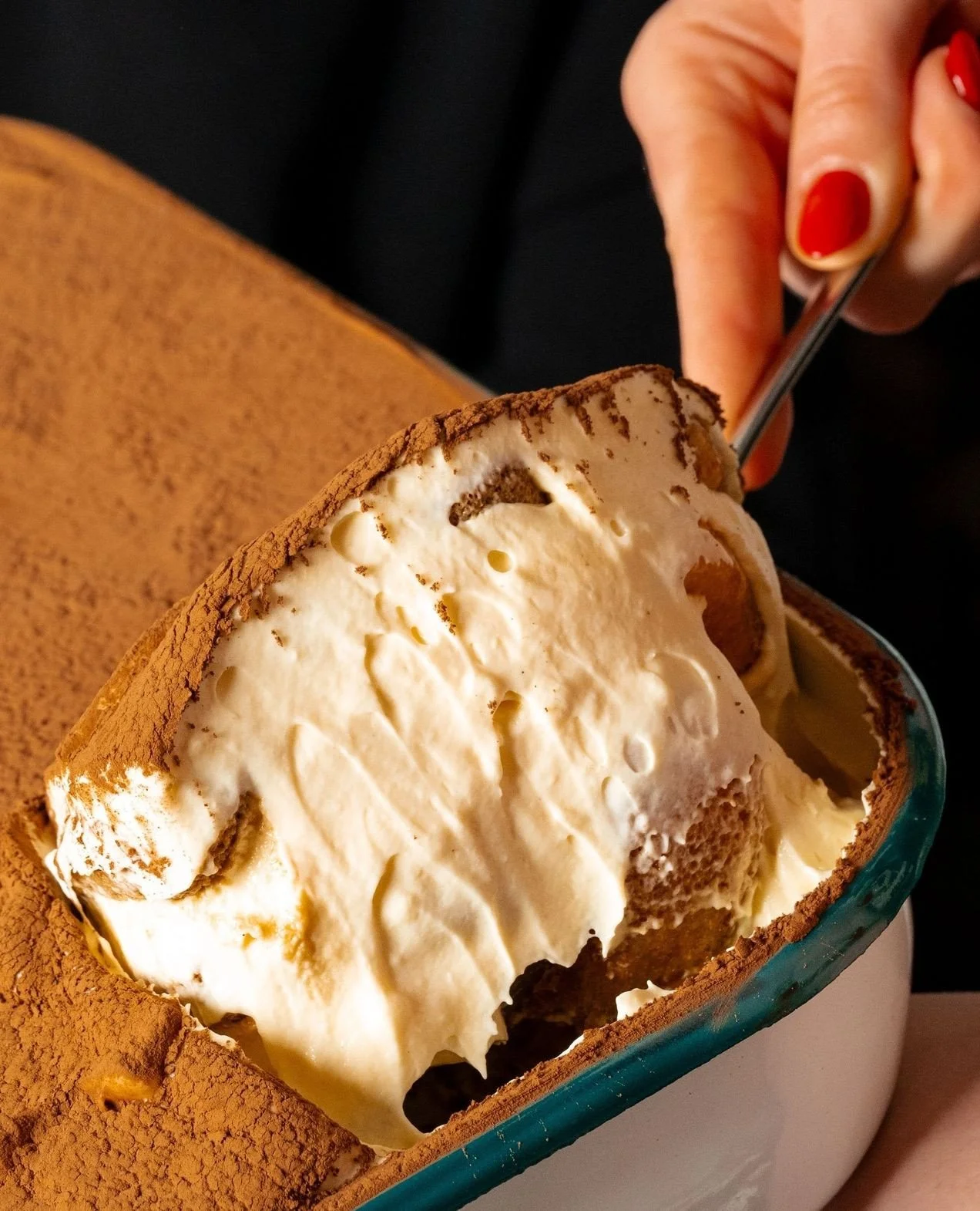 Ronnie&rsquo;s signature Espresso Martini Tiramisu. Espresso martini-soaked savoiardi, mascarpone zabaglione and Dutch cocoa - served tableside.⁠
⁠
#Ronnies #RonniesMelbourne #Tiramisu #ItalianDessert #MelbourneFoodies #MelbourneEats #MelbourneCBD #R