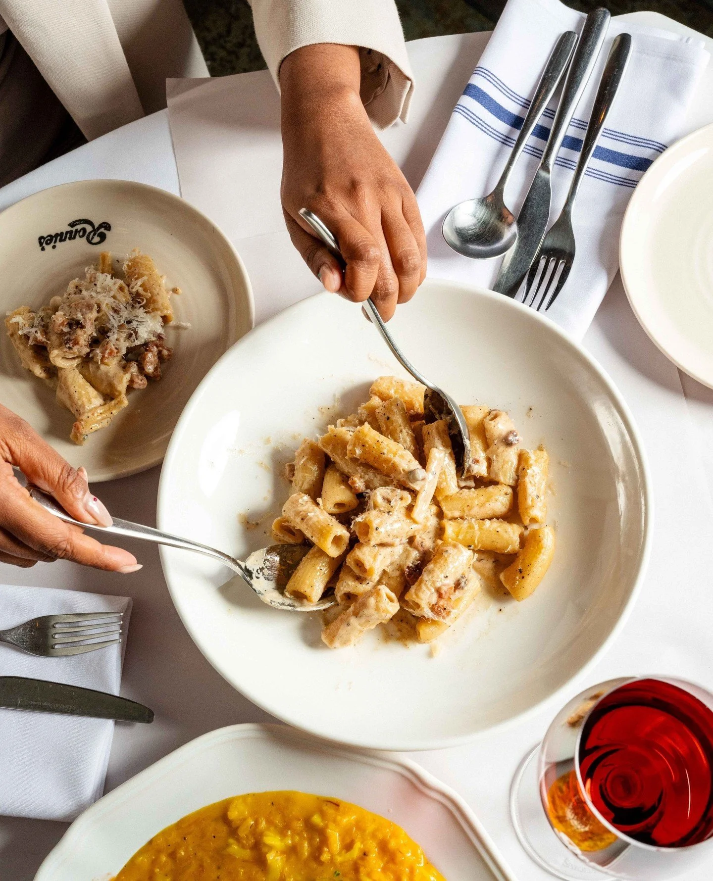 Rigatoni Carbonara has landed. Pancetta, egg, buttermilk, Pecorino Romano, black pepper. Simple, classic, ridiculously good.⁠
⁠
#RonniesMelbourne #RigatoniCarbonara #MelbournePasta #ItalianDining #MelbourneCBD