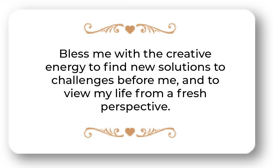 PrayerCareShares, Deck of 50 Prayer Quotes included in our Portable Prayers Kit. Sample Prayer Quote for Creative Energy.