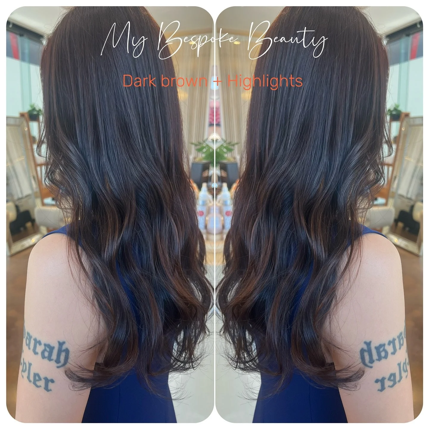 Charming Dark brown + baby highlights , long hair style cut #babyhighlights #burgandyhair #stylecut #darkbrownhaircolor #hairfoils 
#longhairstyles #goldcasthairdresser #goldcoasthairsalon #goldcoastasian #southportcentral #southporthairsalon #mybesp