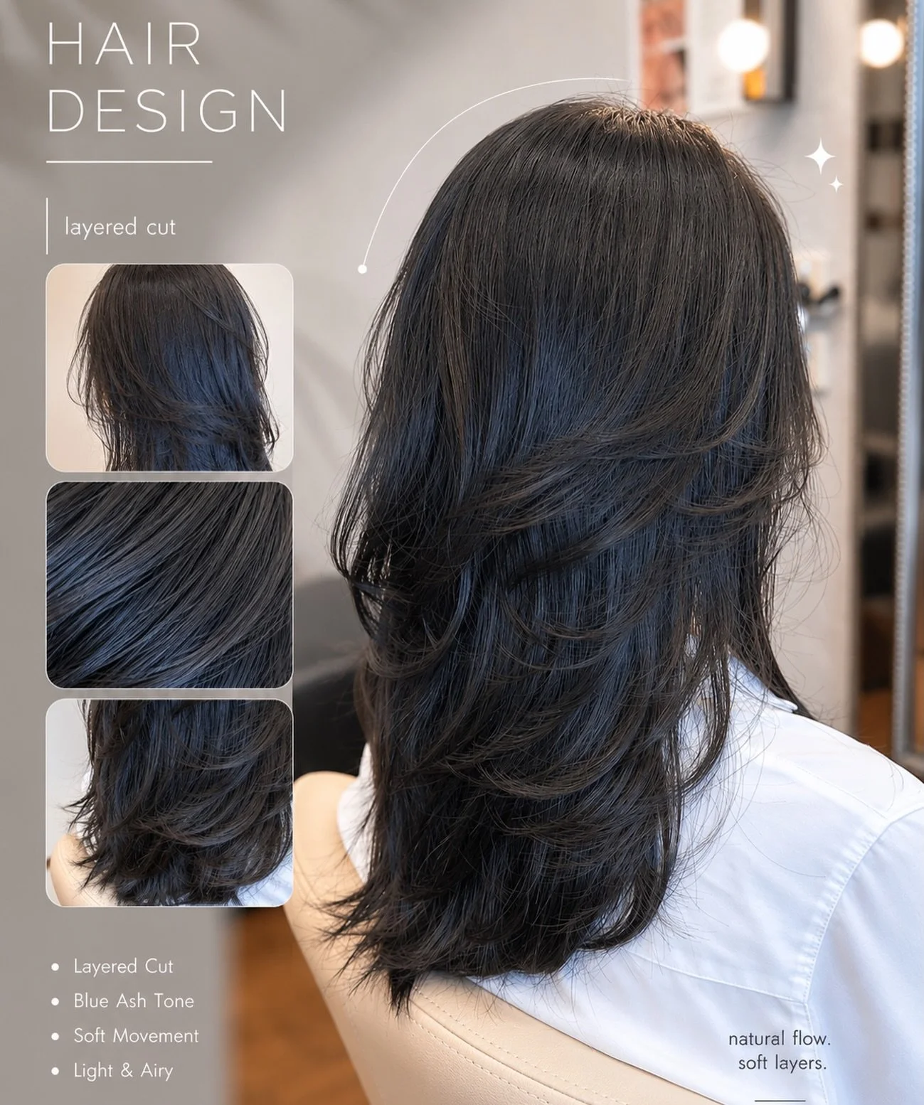 Soft layers, natural movement ✨
A style designed to feel effortless, light and easy to wear.

#LayeredHair
#SoftMovement
#HairDesign
#NaturalTexture
#MyBespokeBeautyHair