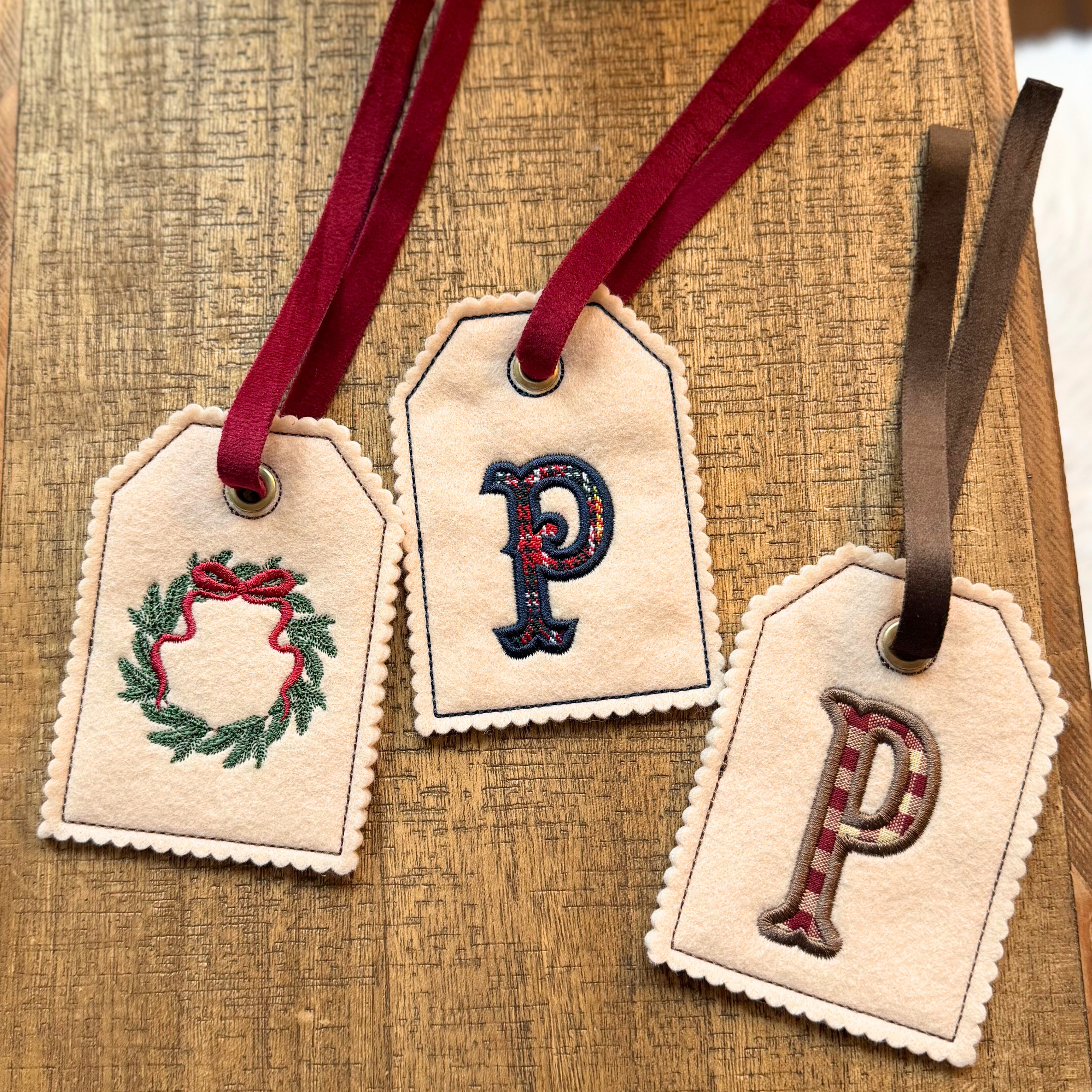 Heirloom Embroidered Gift Tags/Ornaments – Holiday Designs