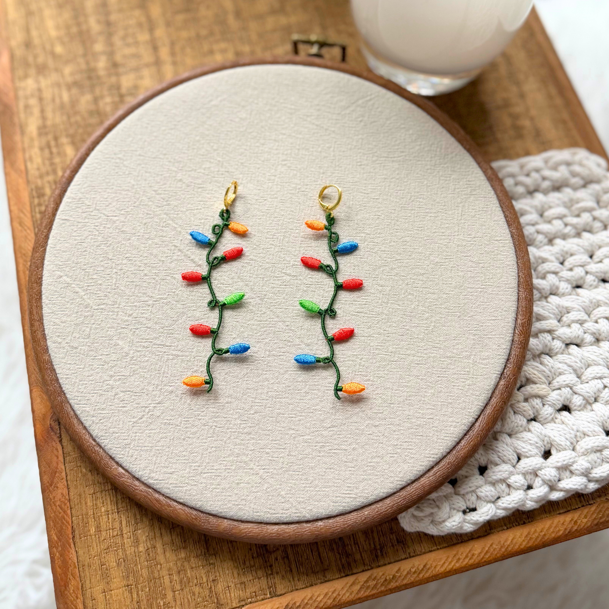 Christmas Lights Lace Earrings