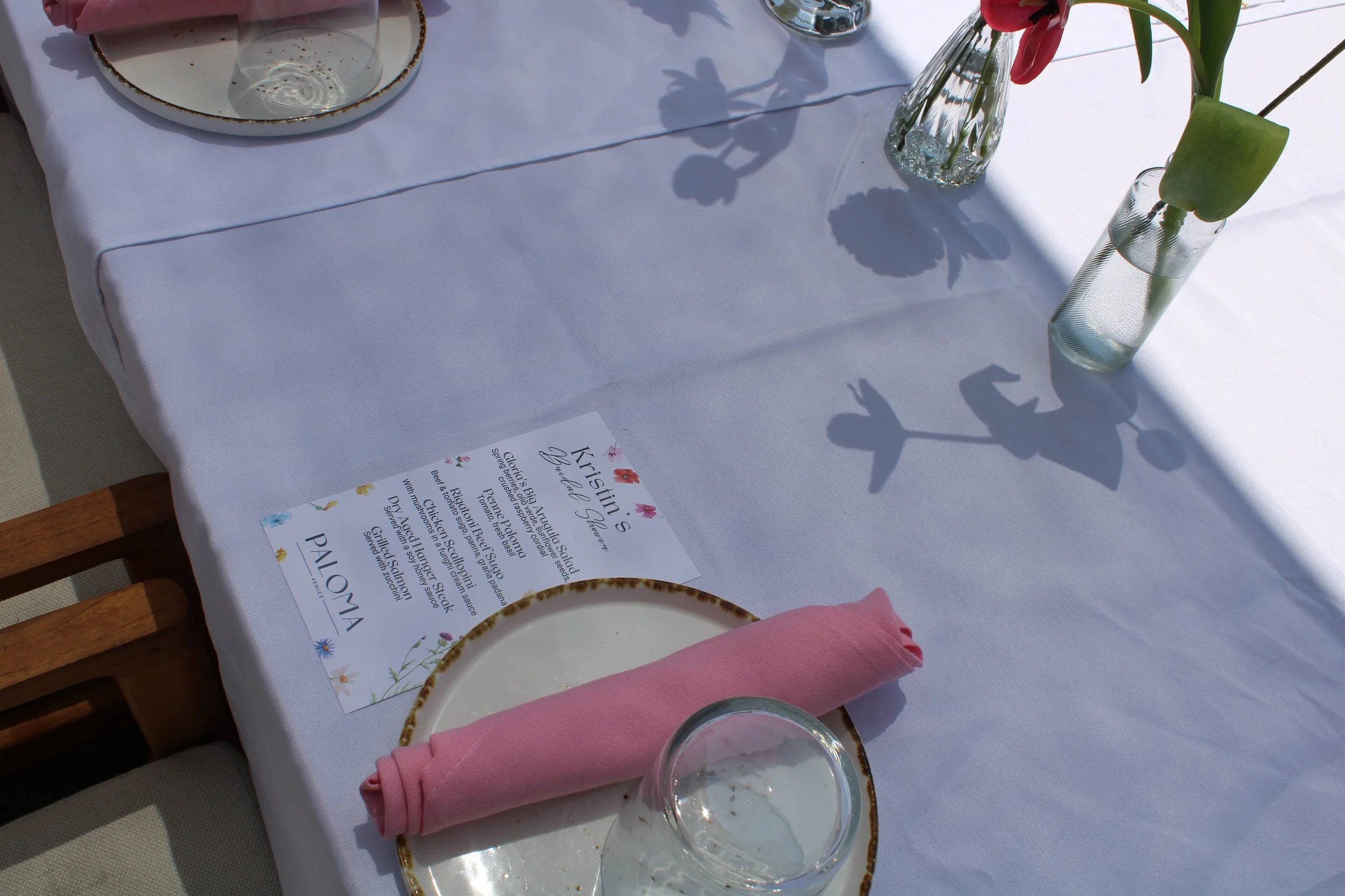 Host a beautiful bridal shower at Paloma Venice, featuring custom menus, guest-selected linens, chef-driven cuisine, and personalized private event experiences.