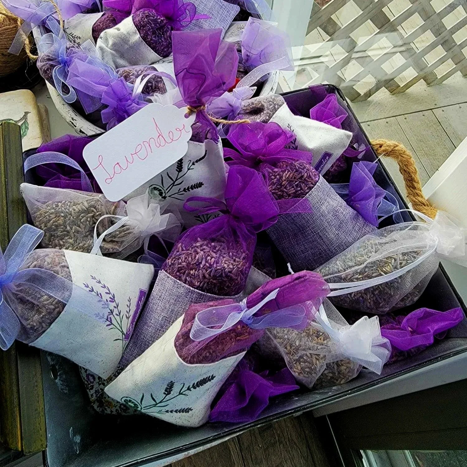 Home Grown and Hand Crafted - Lavender Sachets ( 5 x 2.5 In inch sachet )