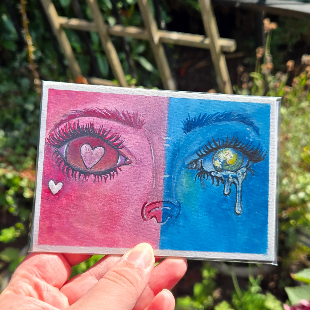 Emotional Temperature – Original 3.5x5 In Gouache Painting
