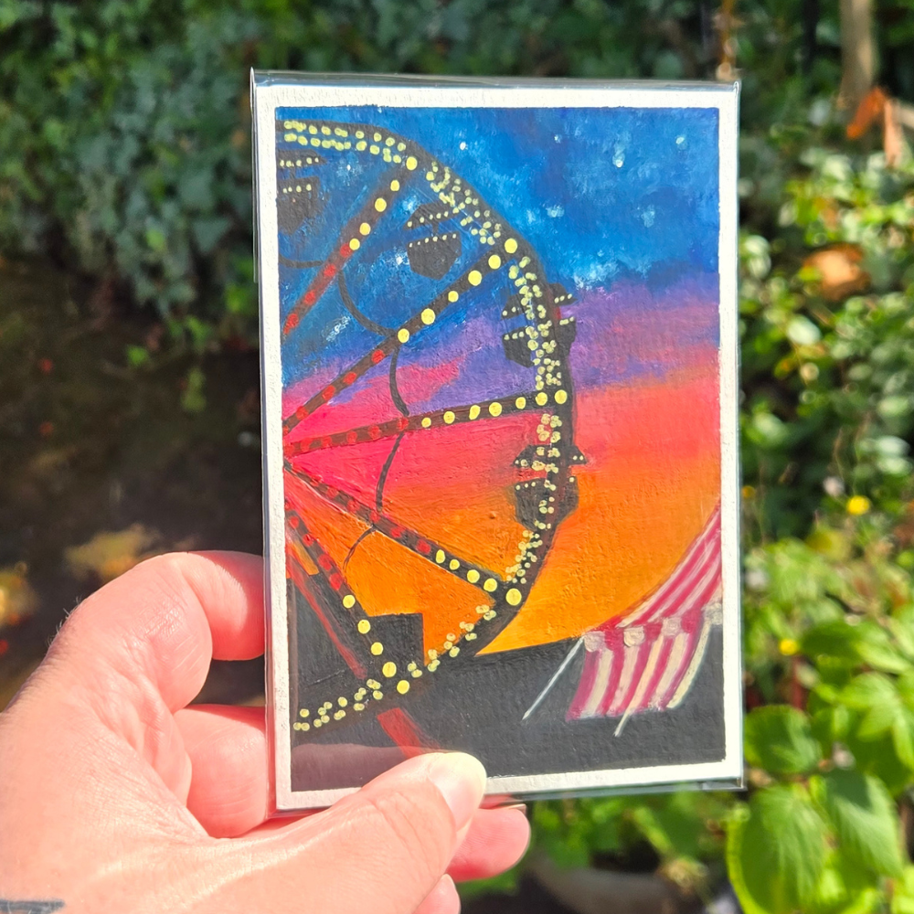 Summer Nights – Original 3.5x5 In Gouache Painting