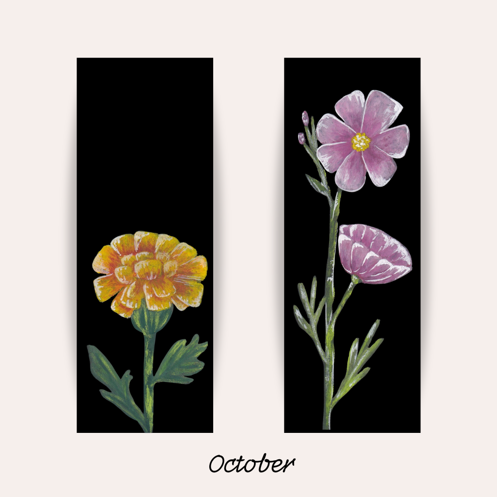 October Birth Flower Bookmarks