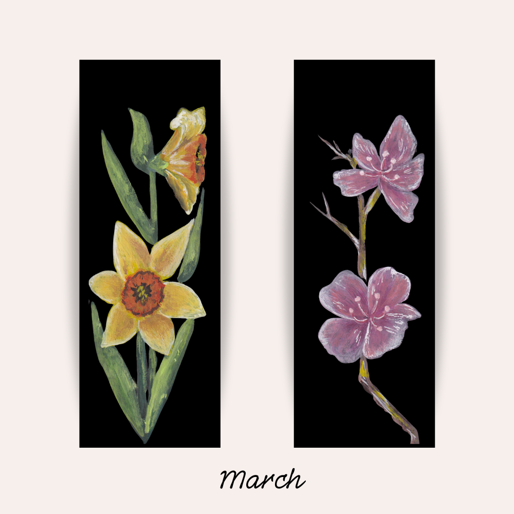 March Birth Flower Bookmarks