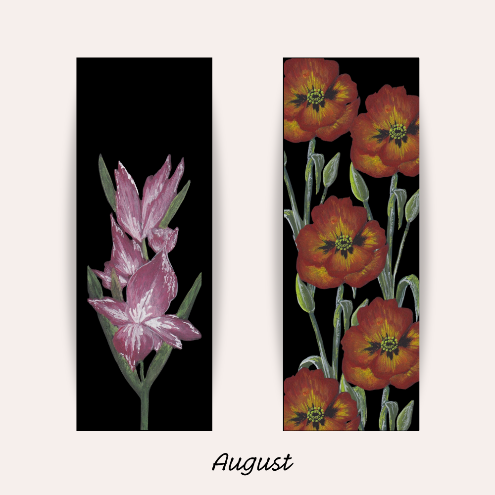 August Birth Flower Bookmarks