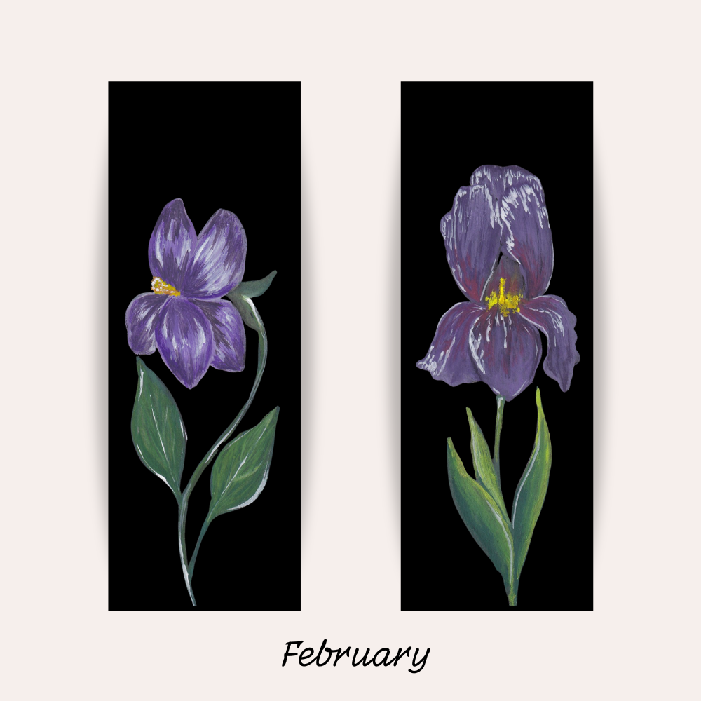 February Birth Flower Bookmarks