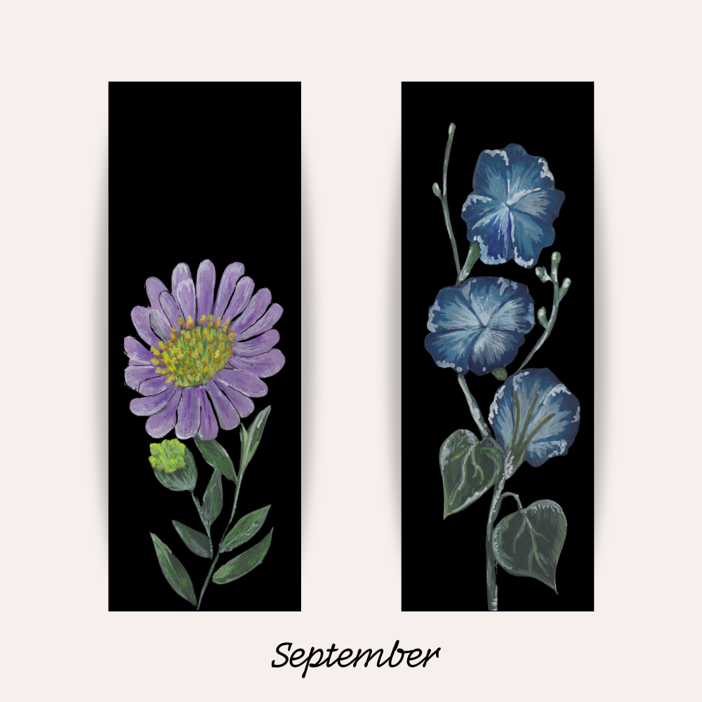 September Birth Flower Bookmarks