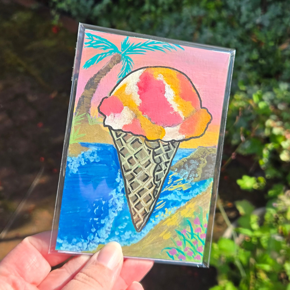 Dessert – Original 3.5x5 In Gouache Painting