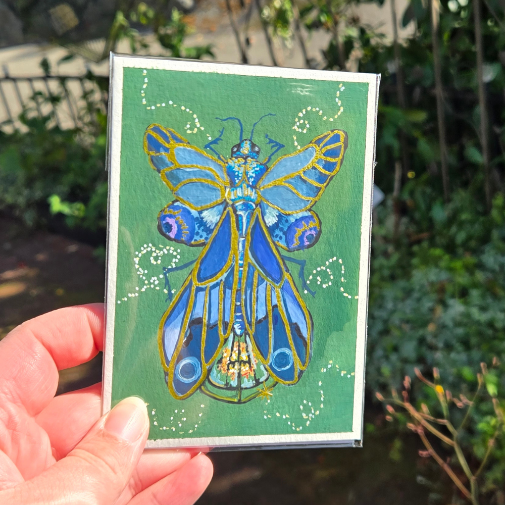 Insect – Original 3.5x5 In Gouache Painting
