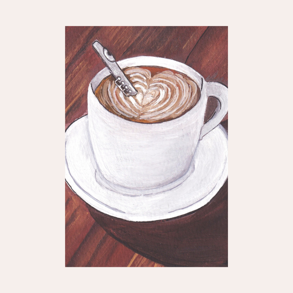 July Art Challenge - Day 18 Notes of Espresso (5x7) (Digital Download)