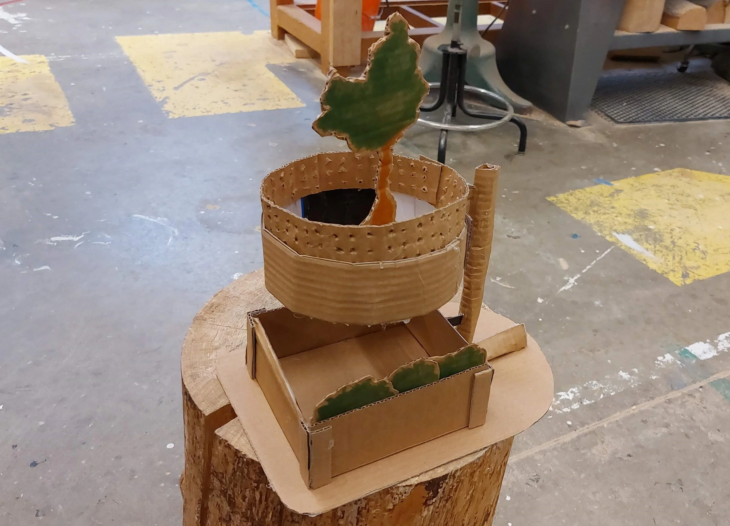 Initial concept and sketch model to find general scale to work with.