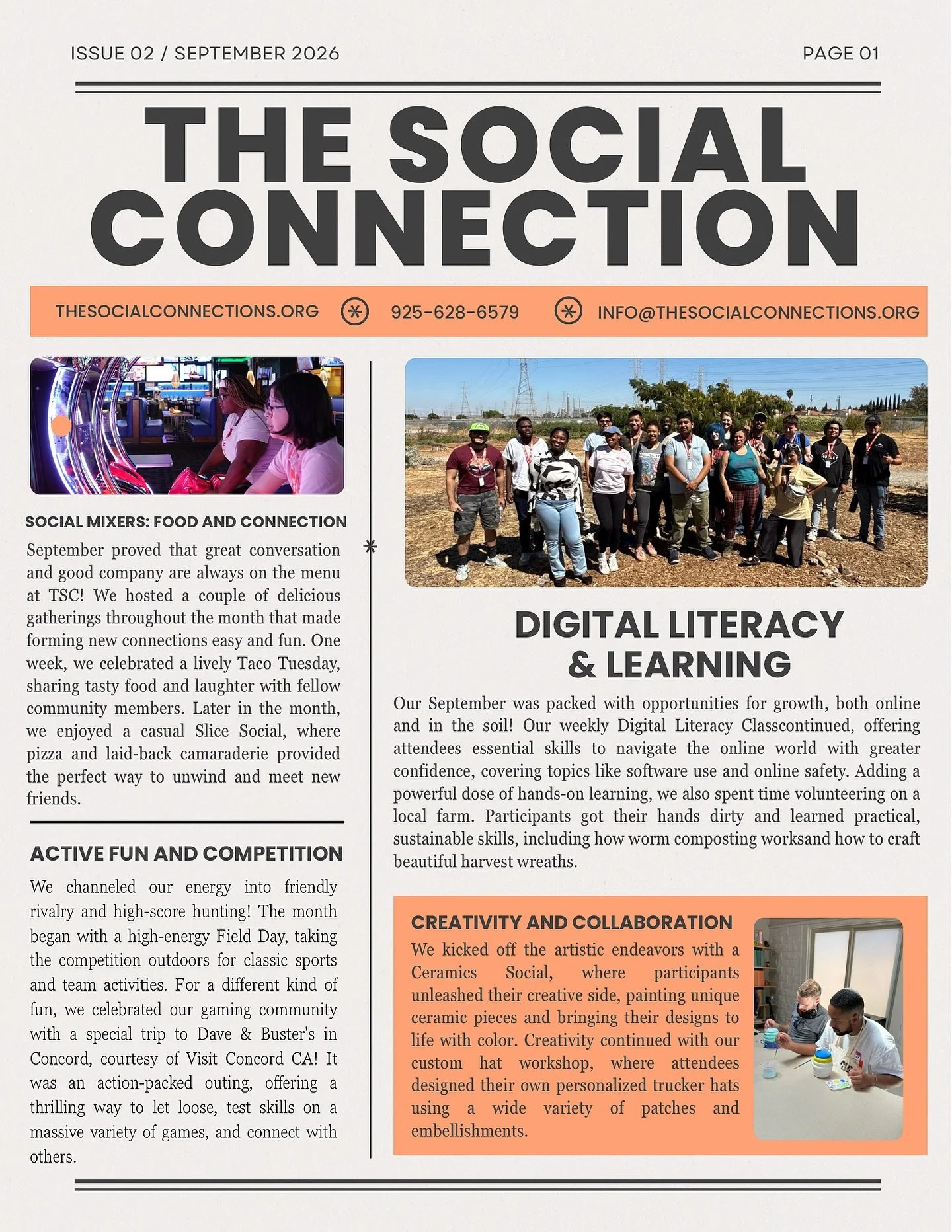 September was full of fun, connection, and creativity at The Social Connection ✨ From taco nights and ceramics socials to digital literacy and farm volunteering, we made memories and learned new skills together. Now we’re ready to bring that sa