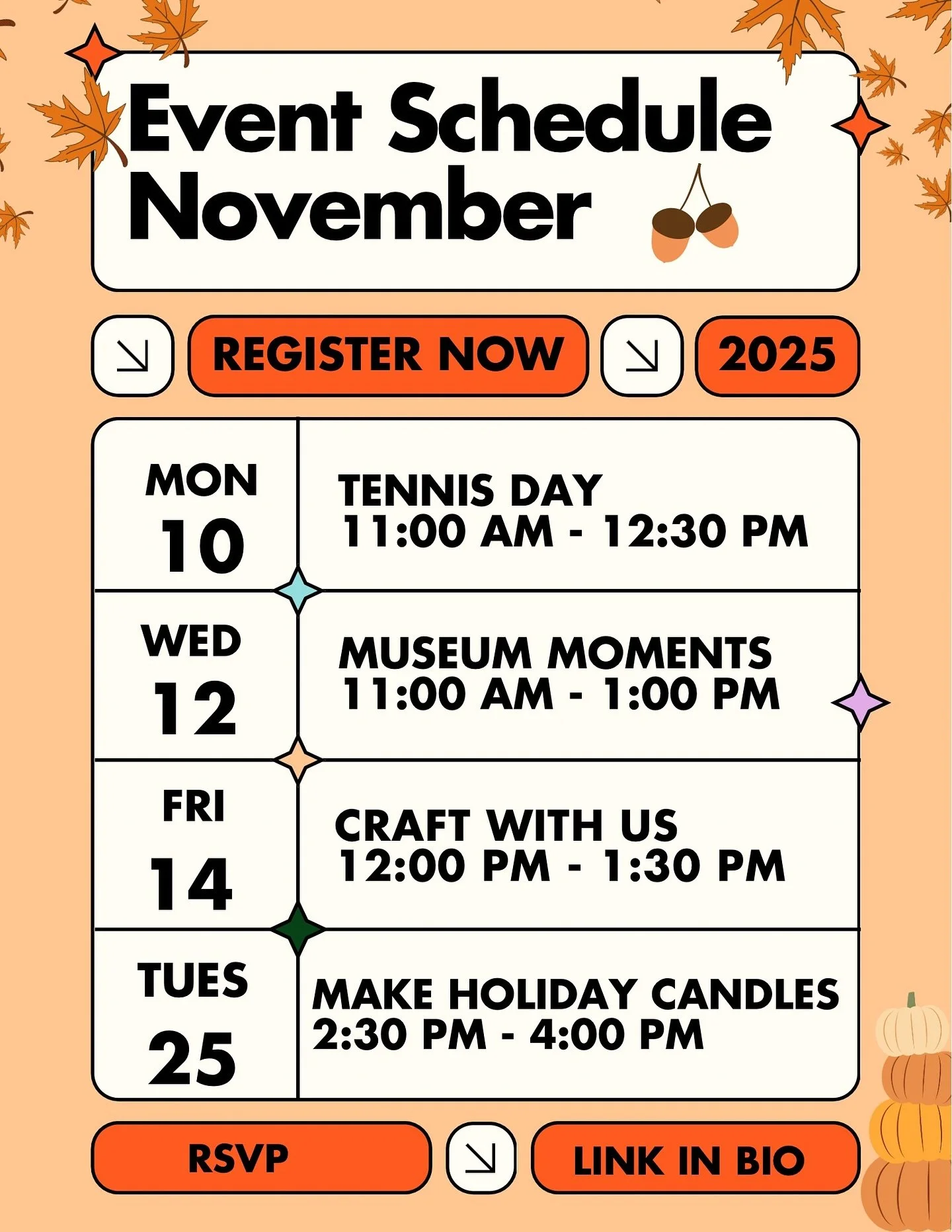 🍁✨ November at The Social Connection is here! Check out our upcoming events and come hang with us &mdash; crafts, classes, community, and tons of good vibes. Link to register is in our bio ✨ #NeurodivergentCommunity #DisabilityInclusion #SupportiveS