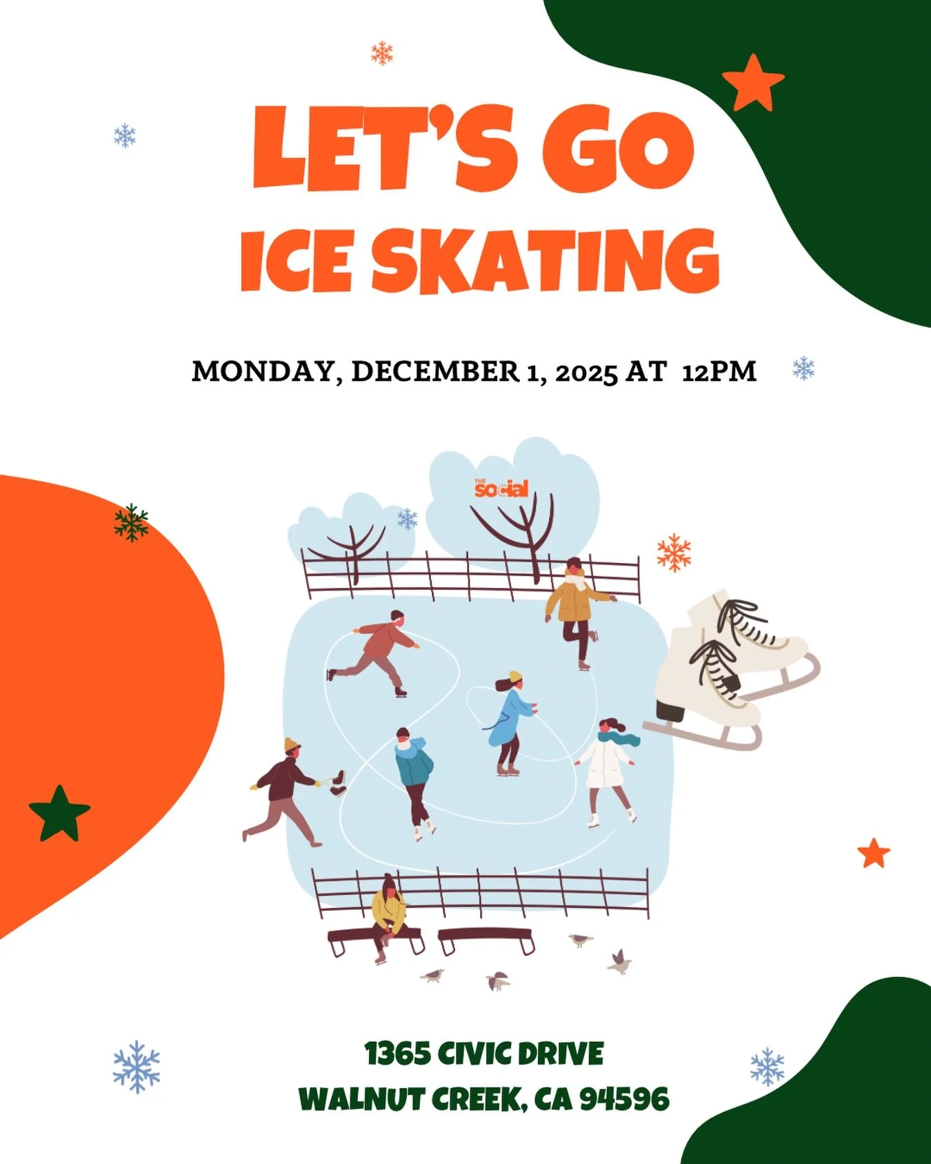 Join us today for a fun winter outing at Walnut Creek on Ice! ⛸️❄️ We&rsquo;re excited to bring everyone together for an afternoon of skating, laughter, and community. The best part? It&rsquo;s only $2&mdash;and that includes both entry and skate ren