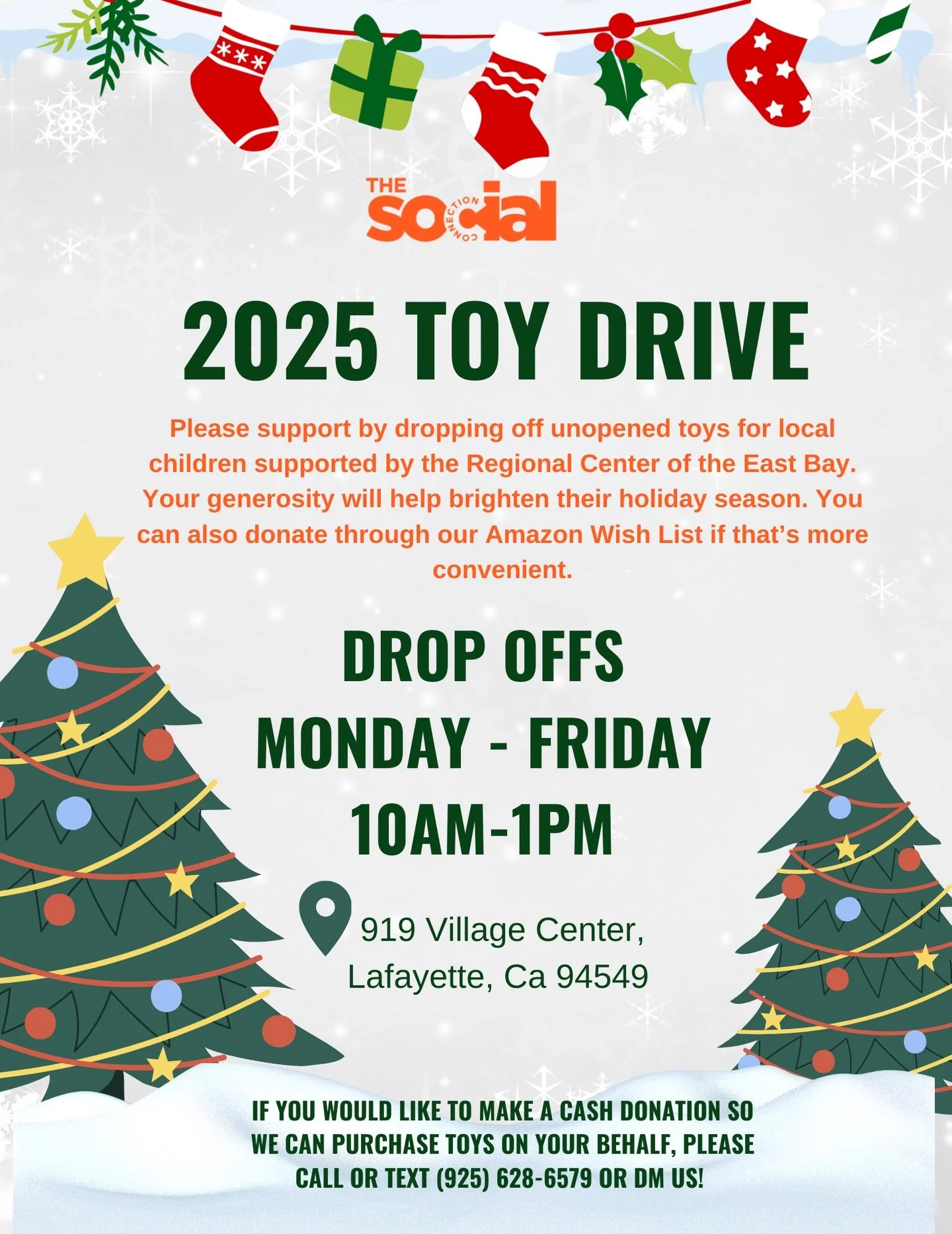 Thank you to everyone supporting our Holiday Toy Drive! 🎁
If you&rsquo;d like to make a cash donation for us to purchase toys on your behalf, please call or text (925) 628-6579. Your generosity helps us bring joy to our community this season. ❤️

#H