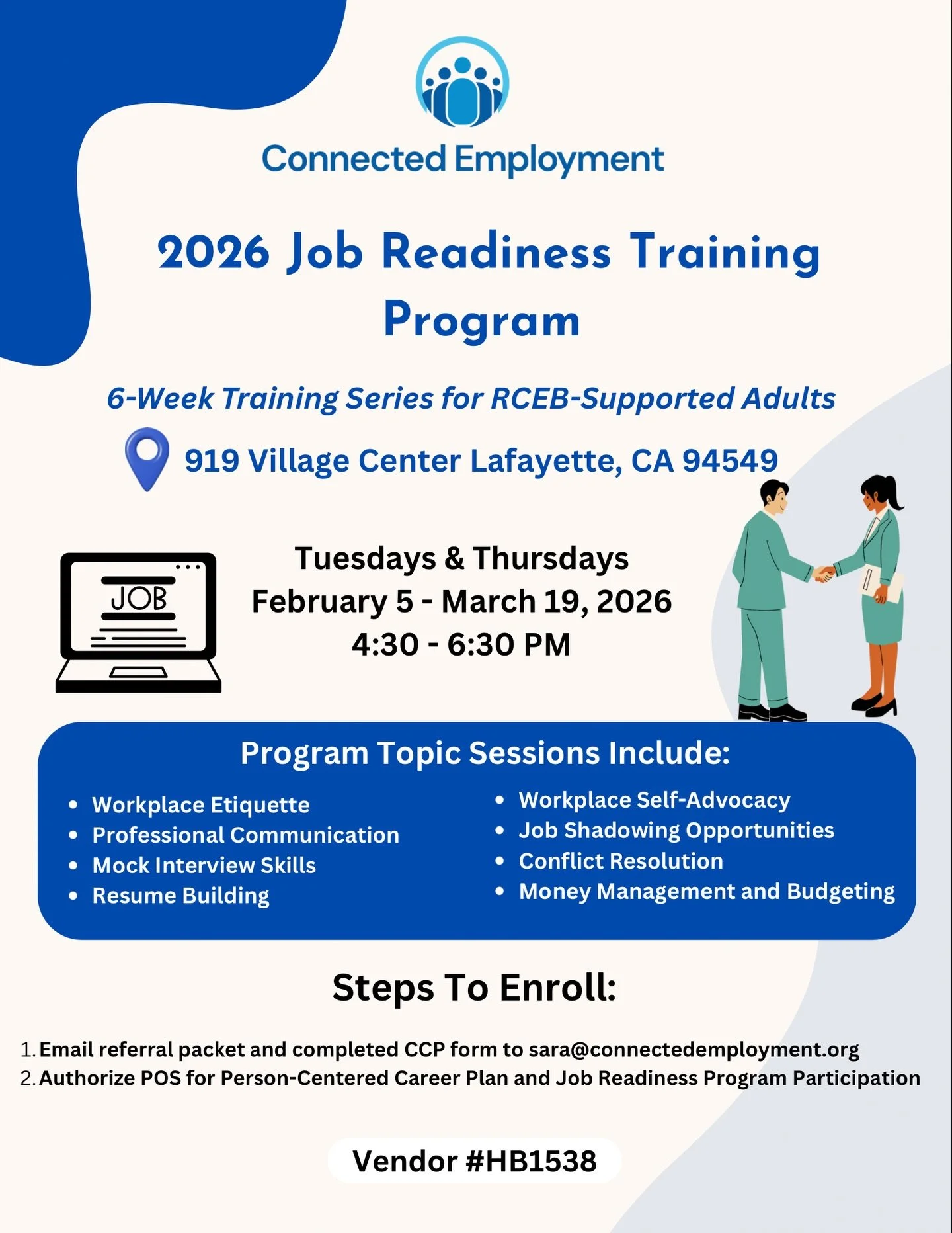 We&rsquo;re excited to share that The Social Connection is hosting a Connected Employment Job Readiness Training! If you&rsquo;re interested in building job skills and exploring employment opportunities, email the address above to learn more.