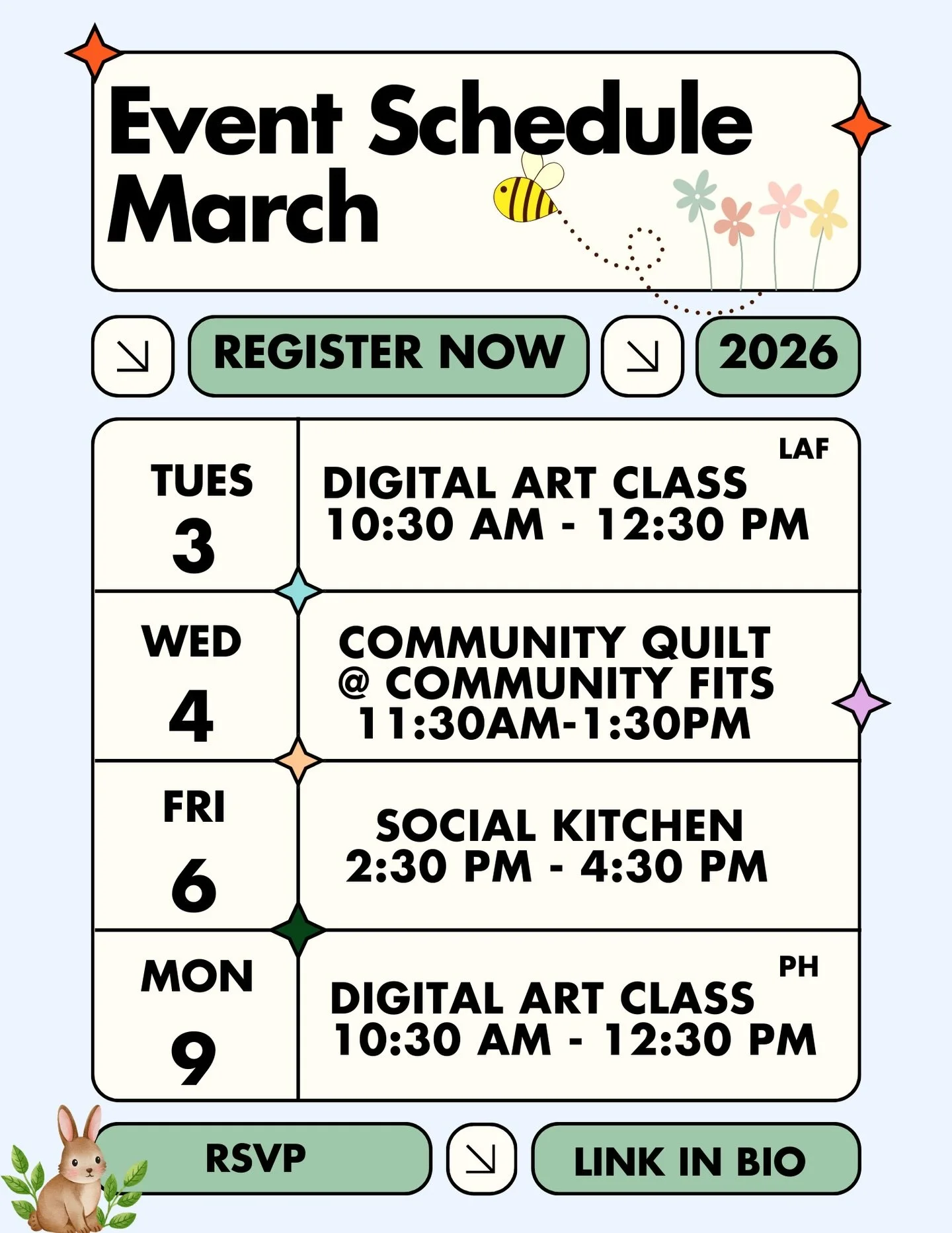 We&rsquo;re so excited to welcome in a new month at The Social Connection! ✨ A fresh month means new experiences, new connections, and more opportunities to grow together.

Be sure to sign up for our upcoming events on Eventbrite &mdash; spots fill u