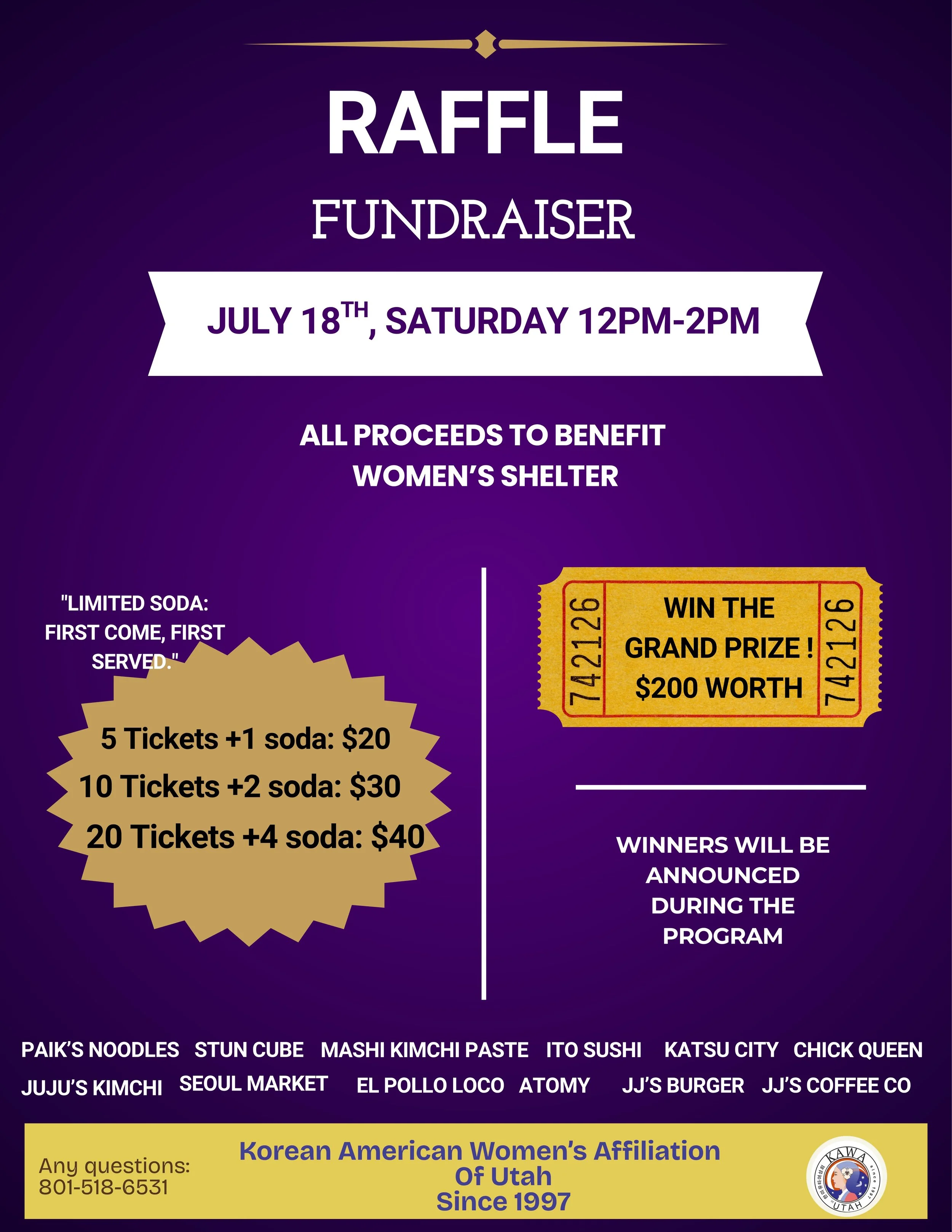 Korean American Women Affiliation of Utah Fundraiser - 2026