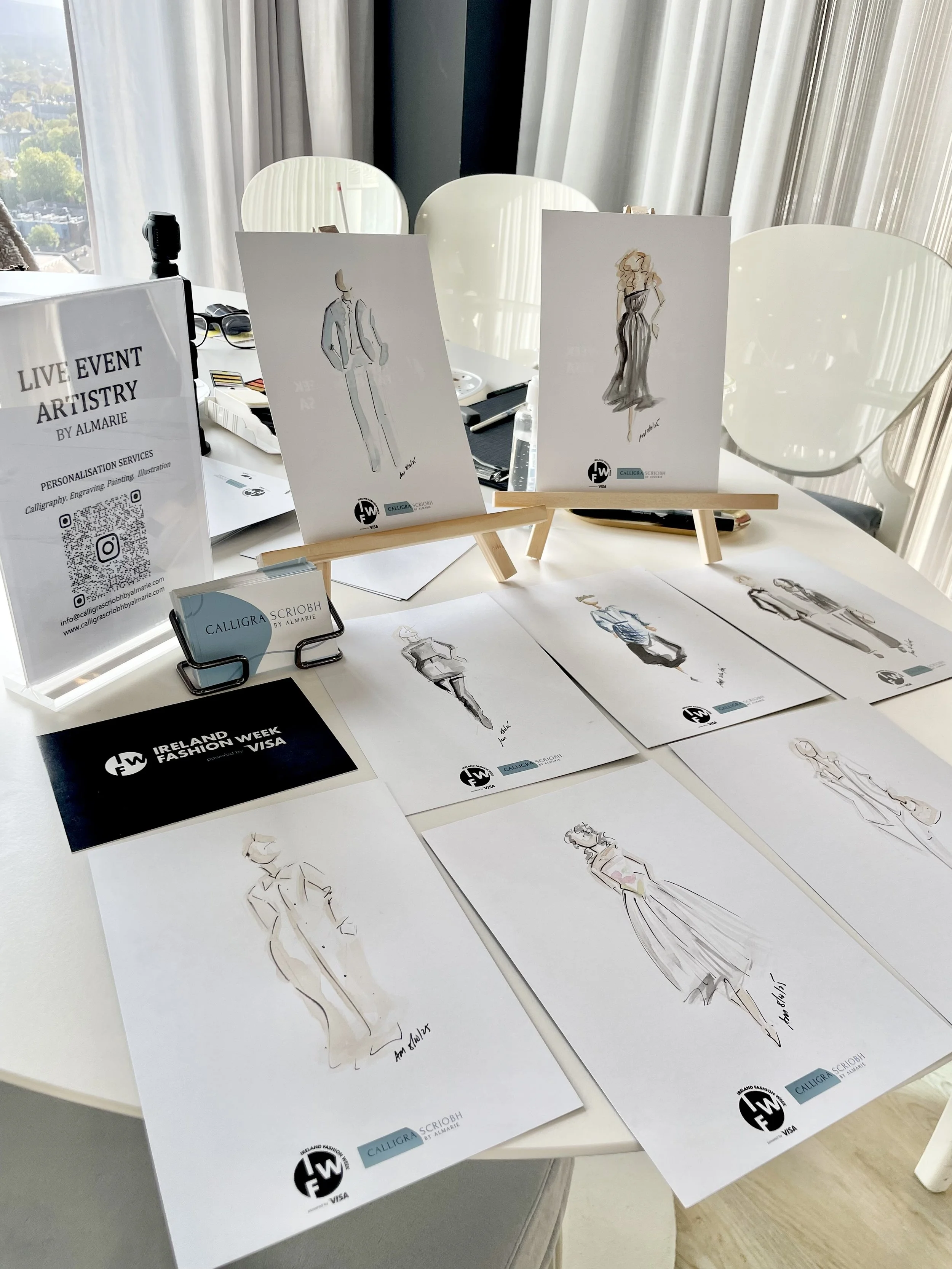Fashion Illustration for live events and brand activations, luxury weddings