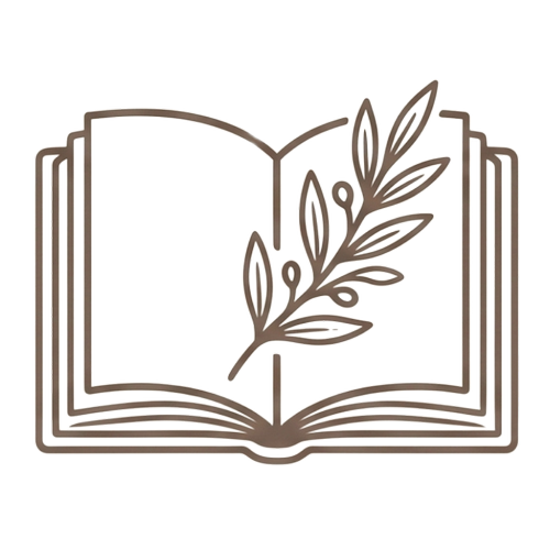 Line drawing of an open book