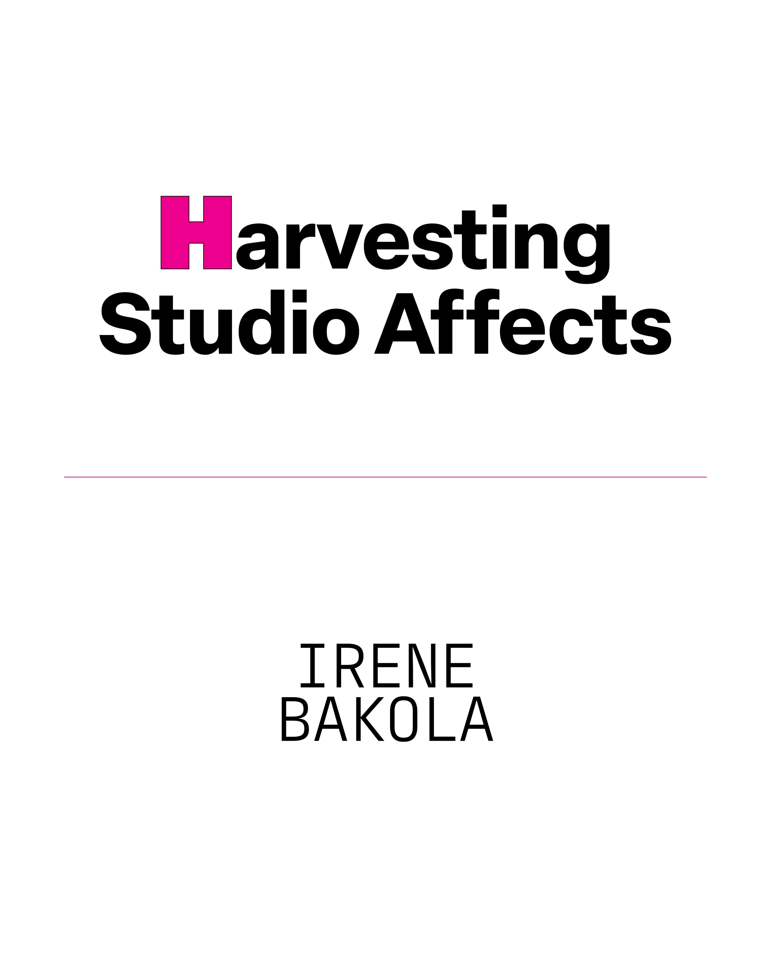 Harvesting Studio Affects // From Glenn Gould to Björk