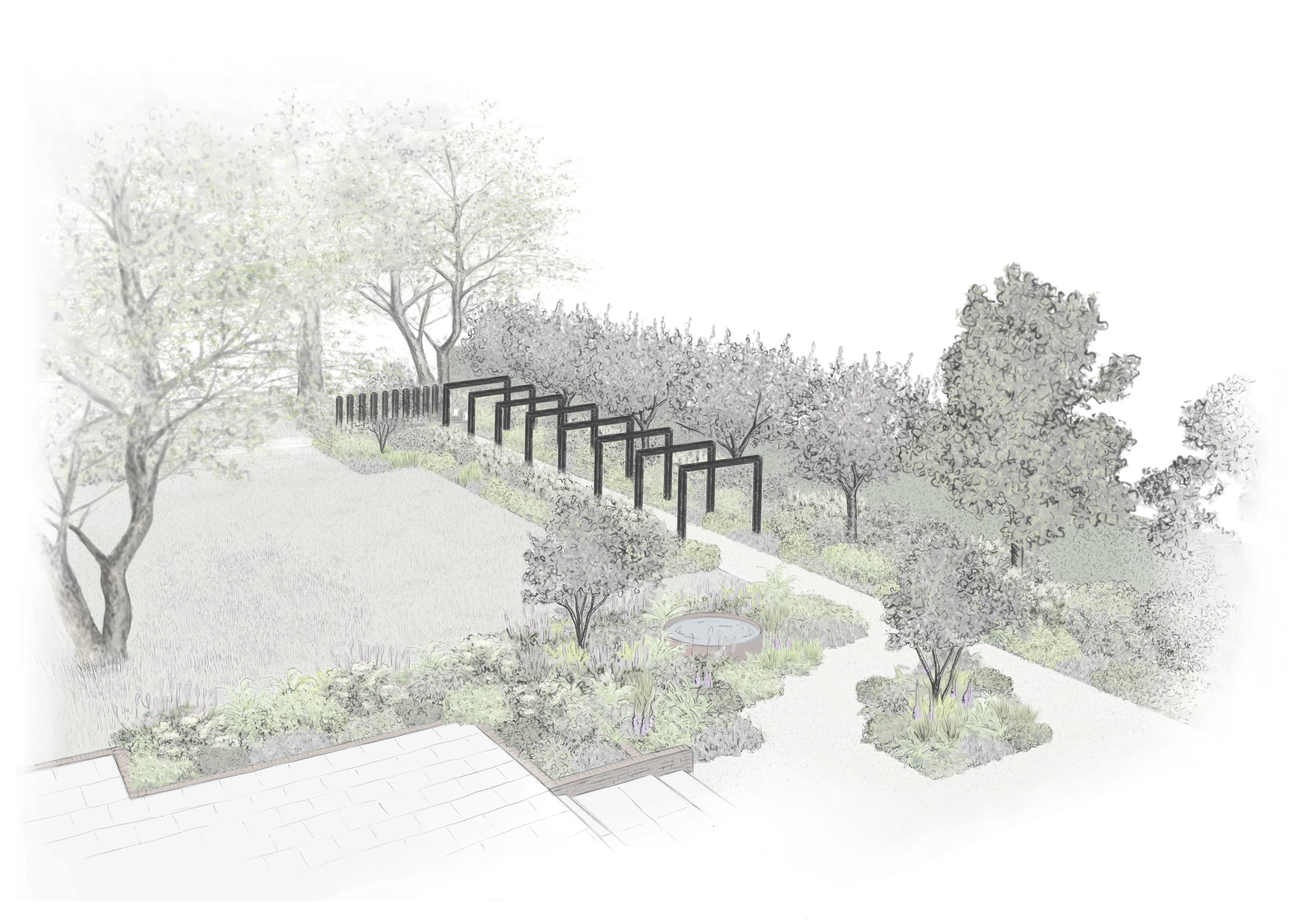 Design for a Contemporary Large Garden in Norfolk Designed by Stark Strand Garden Design