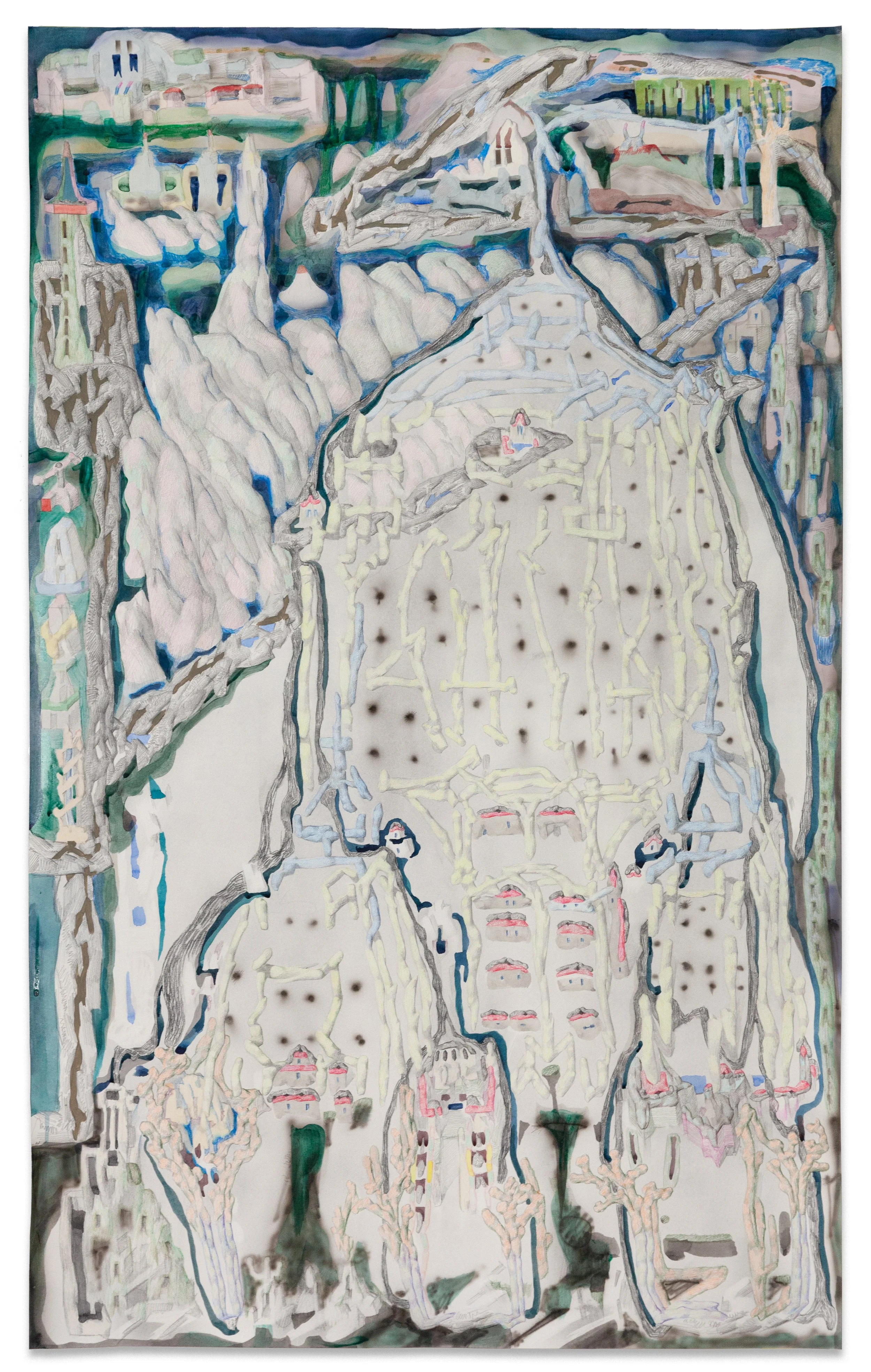 F4.1 [Architectural Plan No.1], graphite, acrylic, ink, and colored pencils on paper, 104x66cm, 2024 (1).jpg