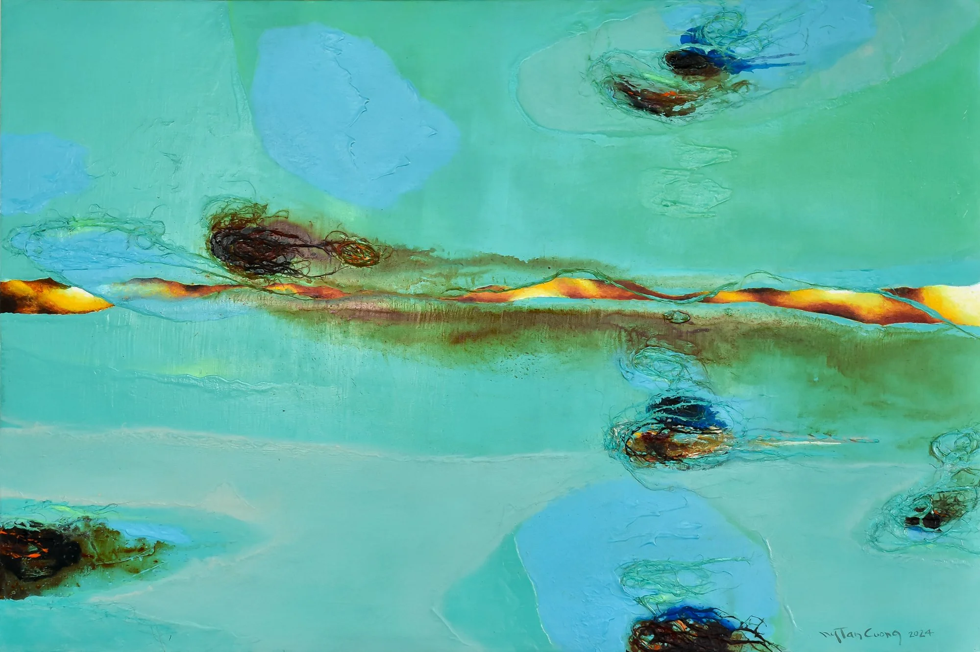 013- Nguyen Tan Cuong, mixed media, oil on canvas, 80 x 120 cm. Photo by Galerie Bao.jpg