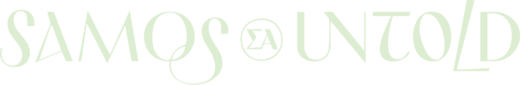 Stylized text displaying the words 'SAMOS' and 'UNTOU'D' with unique font and design elements.