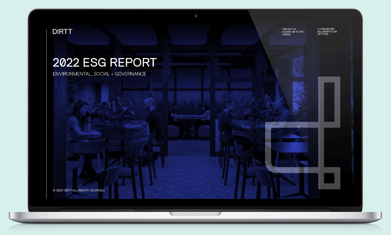ESG report on laptop