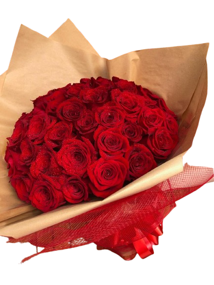 40 Columbian Roses (Tight Packed Posy)