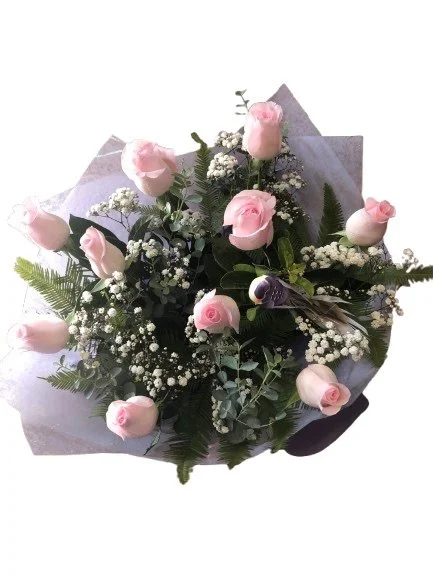 10 Columbian Roses (Bouquet - Wet Pack) - Choose Colour