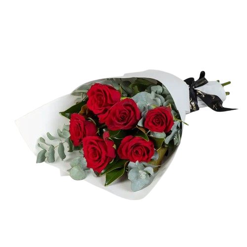 6 Columbian Roses (Bouquet - Wet Pack)