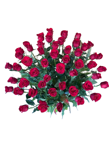 50 Columbian Roses (Bouquet - Wet Pack)