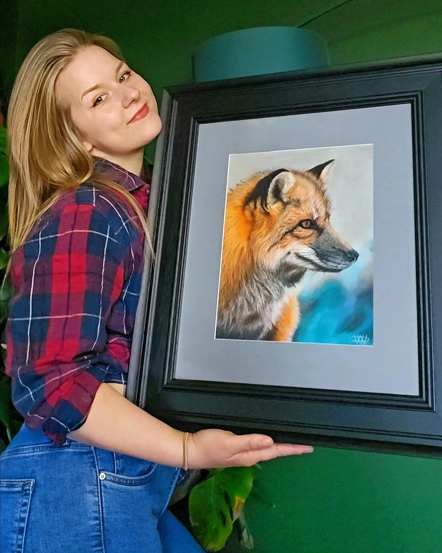 ✨ She&rsquo;s complete&hellip; So we celebrated with a piccy or five! ✨

Framed, finished, and officially available for sale, &quot;Ember Gaze&quot; is my first true collectable piece&mdash;and what a journey she&rsquo;s been! From concept to complet