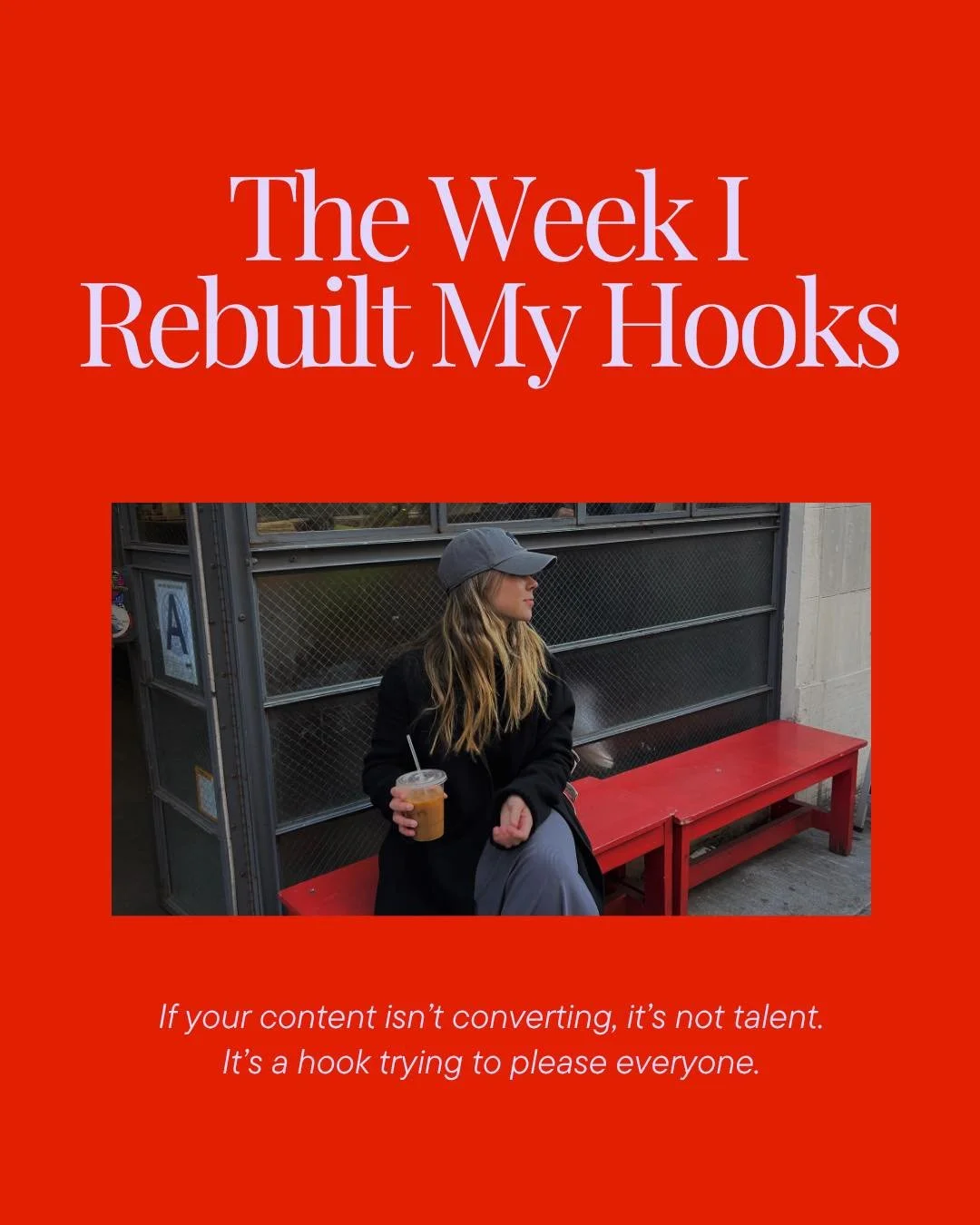 The Week I Rebuilt My Hooks 

I didn&rsquo;t &ldquo;find&rdquo; my LinkedIn voice.
I built it, then tuned it.

The shift wasn&rsquo;t louder.
It was clearer.

I rewrote my hooks like I was writing to one decision-maker with one urgent problem.
Commen