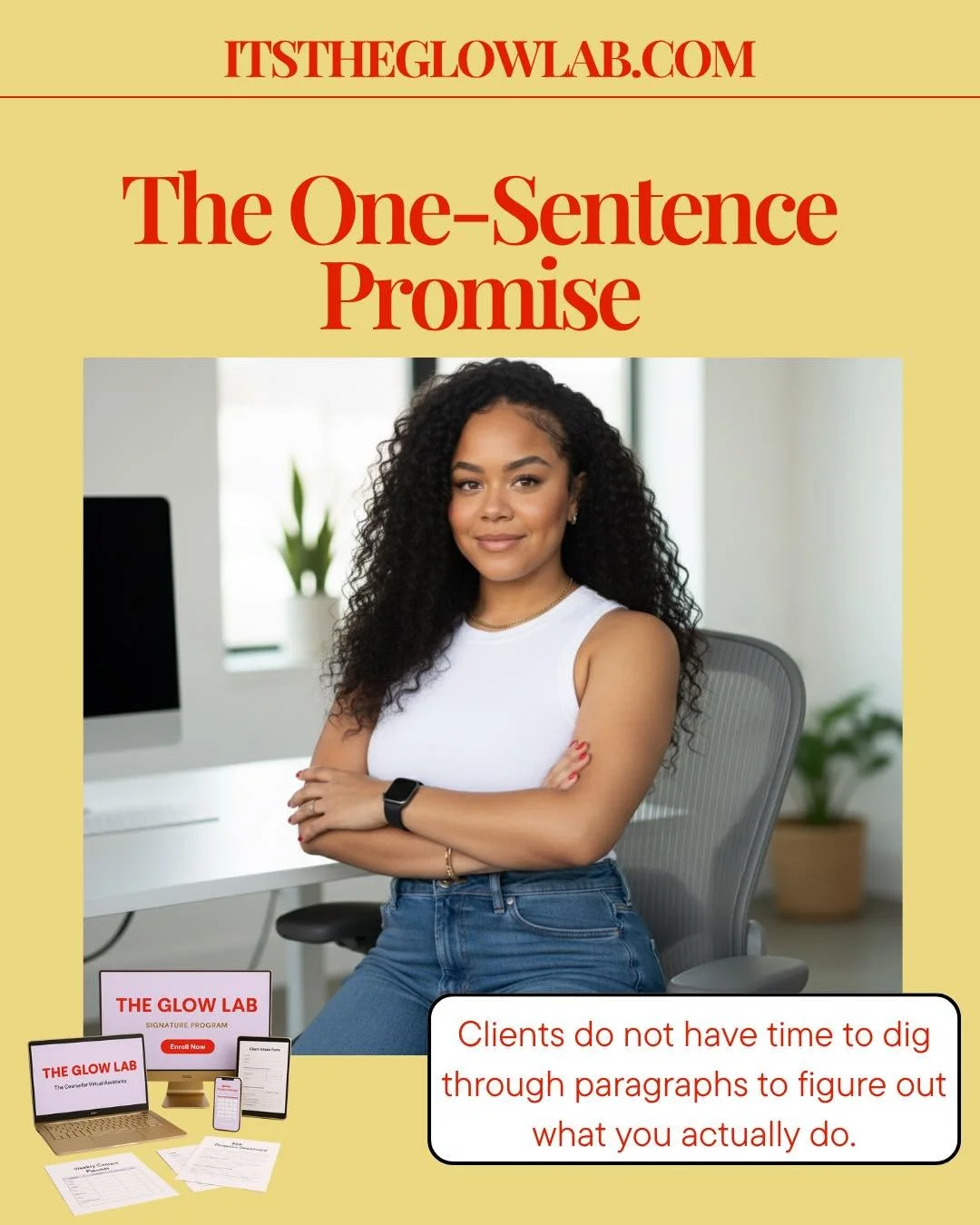 The One-Sentence Promise

Clients do not have time to dig through paragraphs to figure out what you actually do.

Your proposal needs a north star. One focused sentence that tells them exactly what result they get if they hire you.

This is your One-