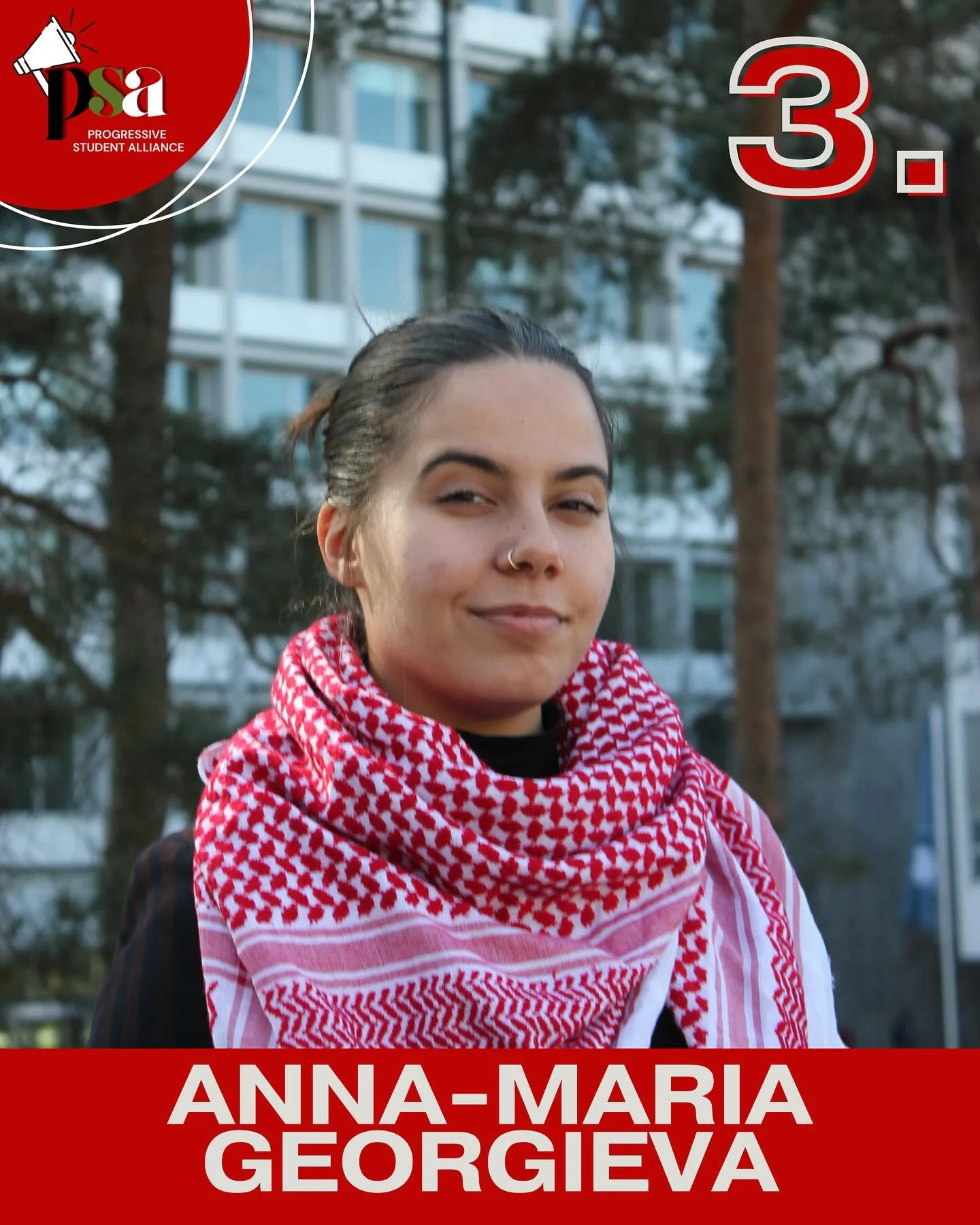Meet our number 3 candidate on the Progressive Student Alliance list, Aya!
Vote PSA from April 29 to May 1!

✊❤️&zwj;🔥
