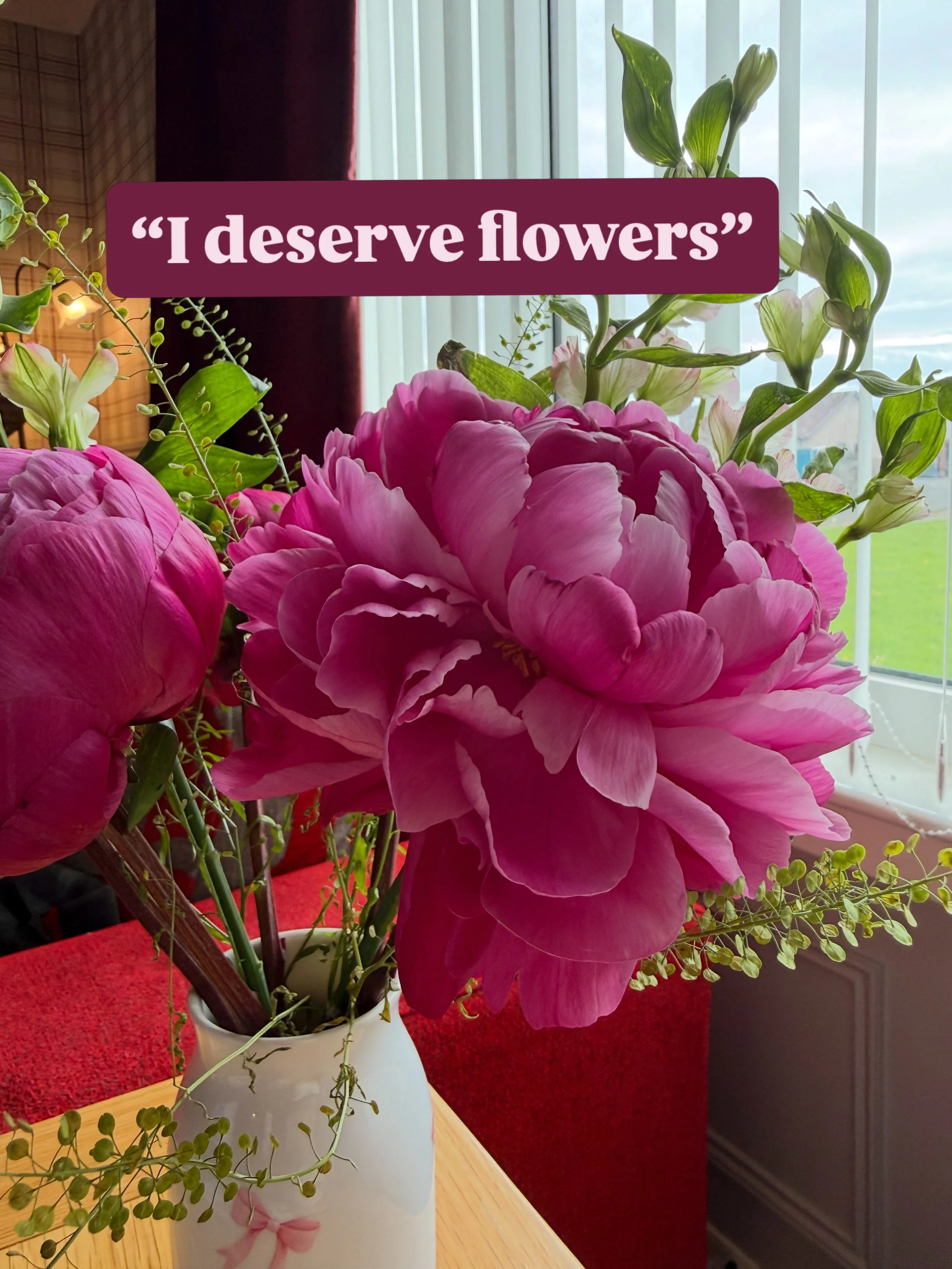 Your reminder that &ldquo;I deserve flowers actually.&rdquo; 
The final peonies of the season are here! 🌸

What a way to end Pink Peony Club.
This week&rsquo;s varieties are:

Sarah Bernhardt 🎀
Red Charm ❤️
Jacorma 💕

If you can&rsquo;t choose jus