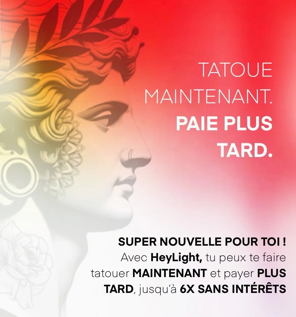 💳 Tatoue maintenant, paie plus tard

Avec @heylight_shopsmartlivebright , ton projet tattoo est simple &agrave; r&eacute;server et &agrave; payer en plusieurs fois, 0% d&rsquo;int&eacute;r&ecirc;ts, &agrave; partir de 500 CHF.

➡️ Comment &ccedil;a 