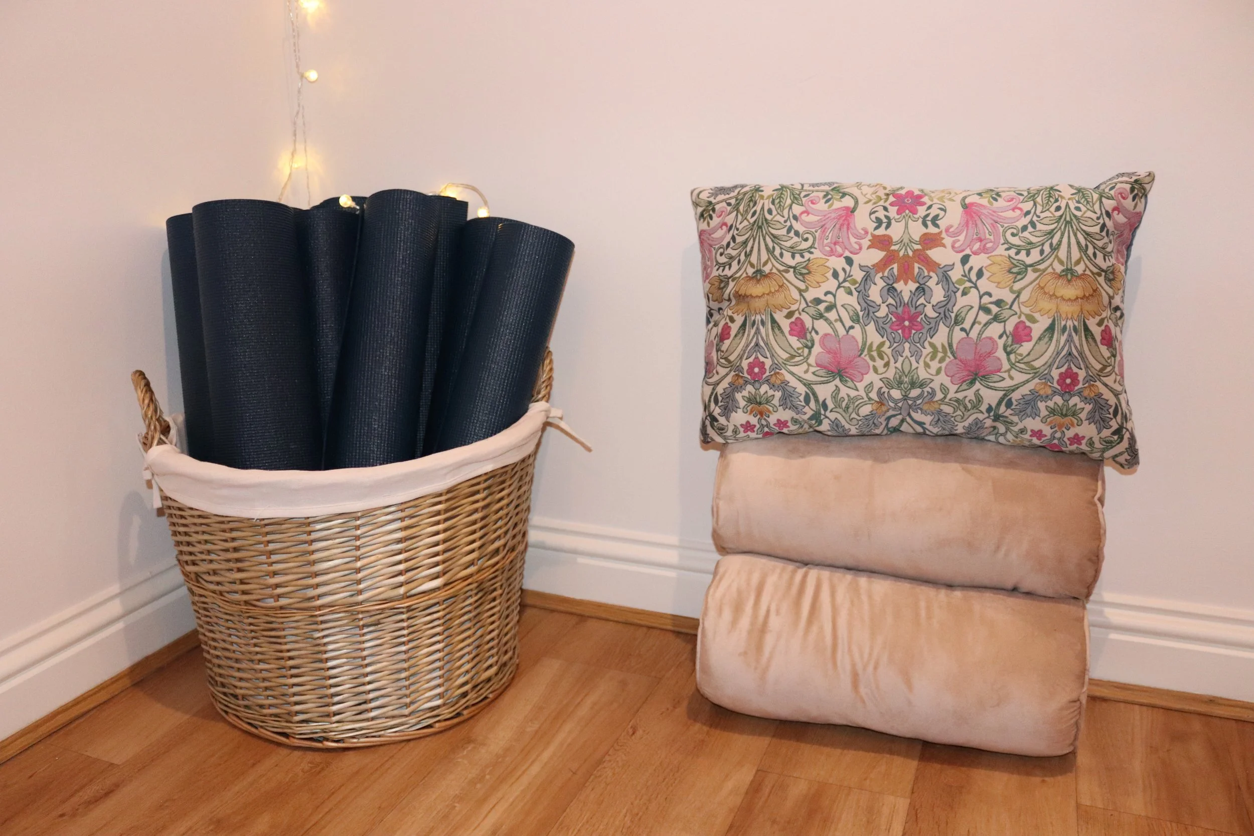 Yoga mats and cushions at lianne marie yoga studio st neots