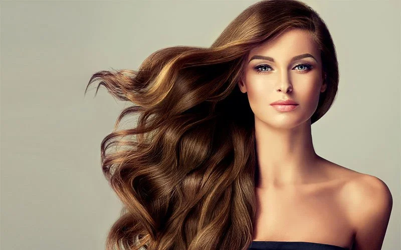 Brunette with flowing hair