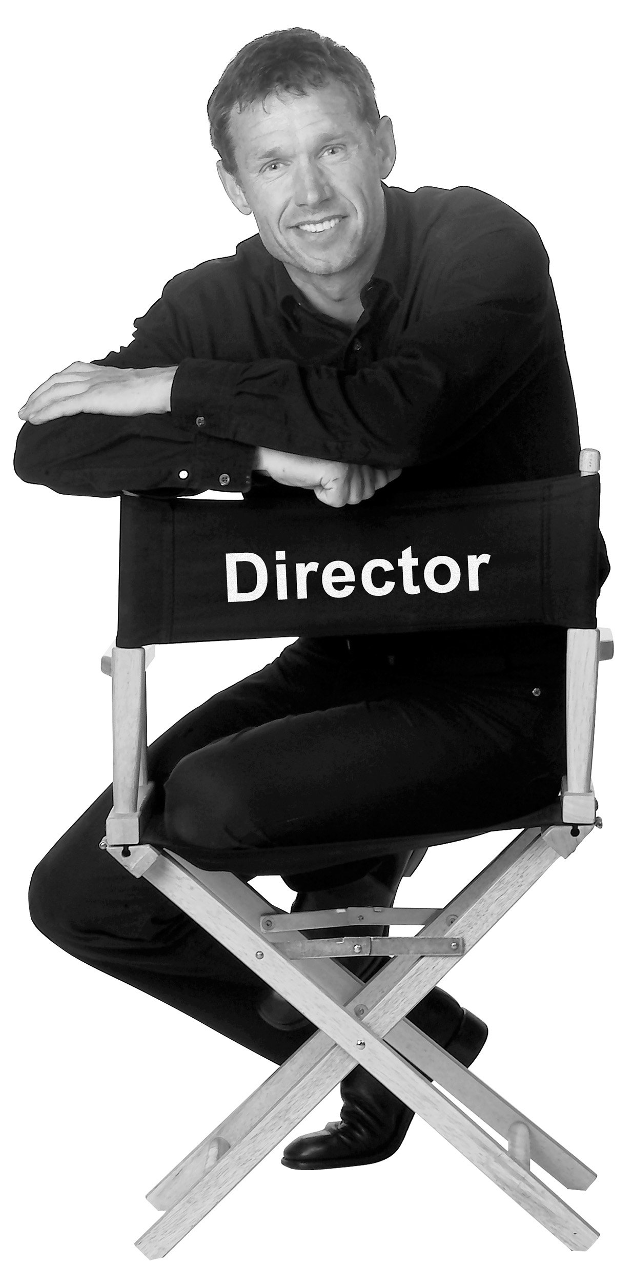 An early photograph of Charles Ward in his Director's chair.