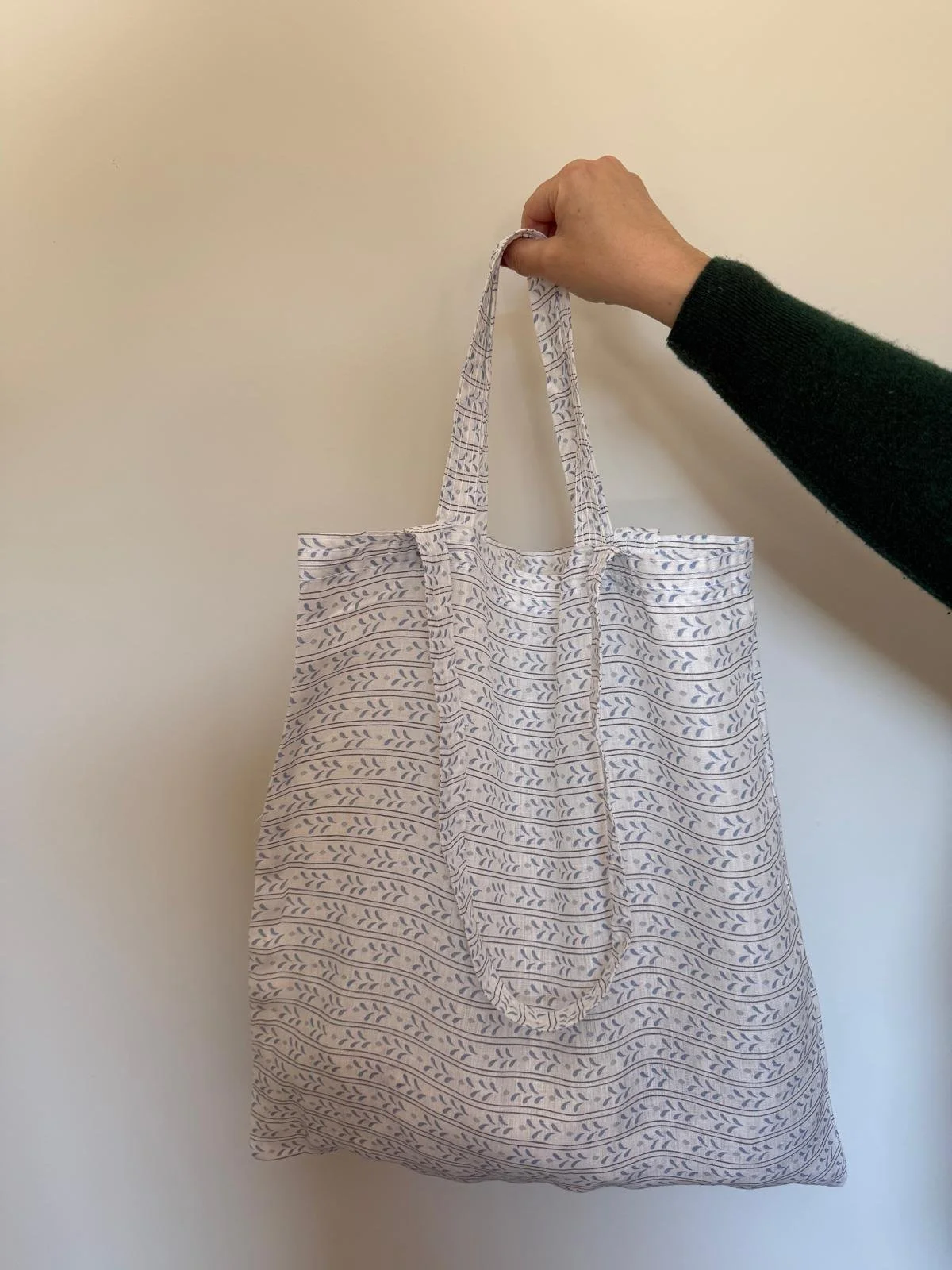 Bolsa tote bag leaves azul